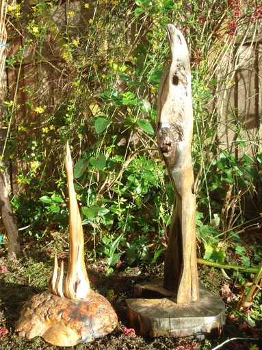 Bird Sculptures in Wood